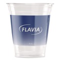 Food Service | FLAVIA 25200058 12 oz. Blue Band Flavia Logo Cold Cups - Clear/Blue (1000/Carton) image number 1