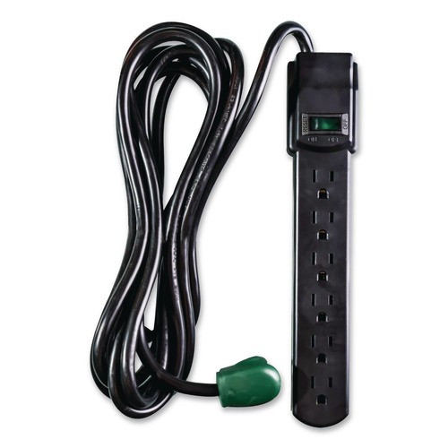 Office Electronics & Batteries | GoGreen Power GG-16106MSBK 6 ft. Cord 250 Joules 6-Outlet Surge Protector - Black image number 0