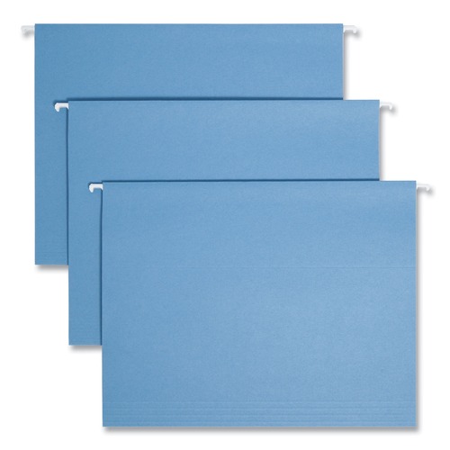 Office Jansan | Smead 64060 Colored Hanging File Folders with 1/5 Cut Tabs - Letter, Blue (25/Box) image number 0