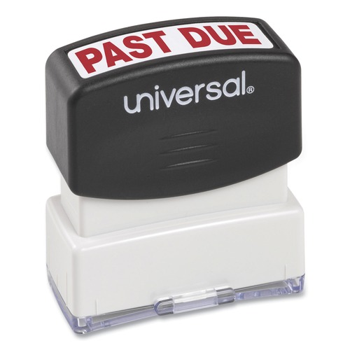 Universal UNV10063 PAST DUE Pre-Inked One-Color, Message Stamp - Red image number 0
