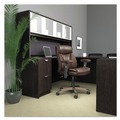  | Alera ALERL4319E Reception Lounge WL Series 24.21 in. x 24.8 in. x 32.67 in. Guest Chair - Black Seat/Back, Espresso Base image number 5