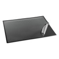 Office Jansan | Artistic 41100 24 in. x 19 in. Desk Pad with Transparent Lift-Top Overlay and Antimicrobial Protection - Black Pad, Transparent Frost Overlay image number 1