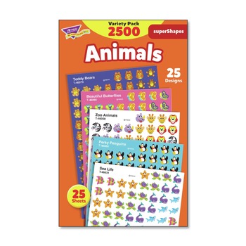 TREND superSpots and superShapes Animal Antics Sticker Packs - Assorted Colors