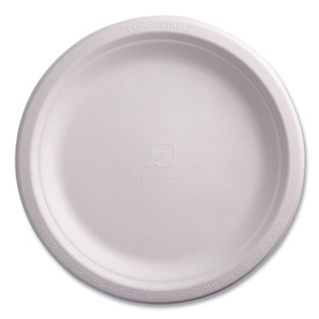 PRODUCTS | Eco-Products EP-P013PK 9 in. Renewable Sugarcane Plates - Natural White (50/Pack)