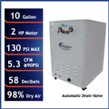 Air Compressors | California Air Tools CAT-10020HDSPCADC 110V 2 HP 1-Phase 10 Gallon 58 dB Noise Level Oil-Free Air Compressor in Sound Proof Cabinet with 98% Air Drying System and Automatic Drain Valve image number 9