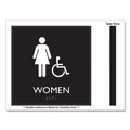 Floor Signs | Headline Sign 66913 8 in. x 8 in. Women Accessible Plastic ADA Sign - Clear/White image number 1