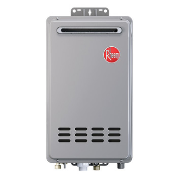 Rheem Outdoor Natural Gas Low Nox Tankless Water Heater for 1 - 2 Bathroom Homes