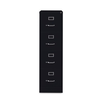 Alera 26130 15 in. x 26.5 in. x 52 in. Letter-Size Four-Drawer Economy Vertical File - Black