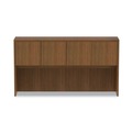  | Alera VA286615WA 64.75 in. x 15 in. x 35.38 in. Valencia Series 4-Compartment Hutch with Doors - Modern Walnut image number 3