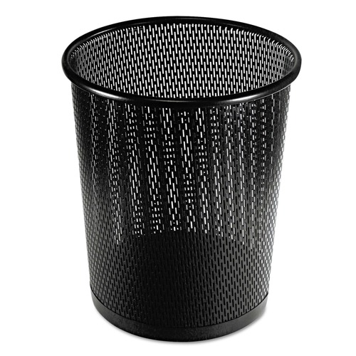 Trash & Waste Bins | Artistic ART20017 20.24 oz. Perforated Steel Urban Collection Punched Metal Wastebin - Black image number 0