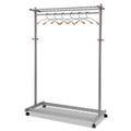  | Alba PMLUX6 44.8w x 21.67d x 70.8h 6 Hanger/6 Hook Garment Rack - Silver/Wood image number 0