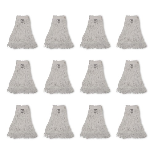 Customer Appreciation Sale! Save up to $60 on Select Tools | Boardwalk BWK4024RCT #24 Size Rayon Pro Loop Web/Tailband Wet Mop Head - White (12/Carton) image number 0