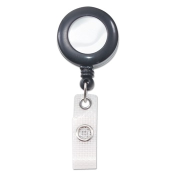 Advantus 24 in. Extension Deluxe Retractable ID Reel with Badge Holder - Black (12/Box)