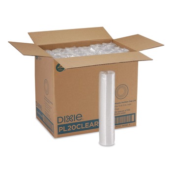Dixie Plastic Portion Cup Lid Fits 1.5 oz to 2 oz Cups - Clear (2400/Carton)