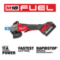 Angle Grinders | Milwaukee 2882-22 M18 FUEL Brushless Lithium-Ion 4-1/2 in. / 5 in. Cordless Braking Grinder with No-Lock Paddle Switch with ONE-KEY Kit (6 Ah) image number 3