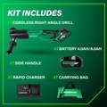 Right Angle Drills | Metabo HPT D36DYAM 36V MultiVolt Brushless High Power Lithium-Ion 1/2 in. Cordless Right Angle Drill Kit (4 Ah/8 Ah) image number 3