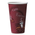 Cups and Lids | SOLO 316SI-0041 Bistro Print Solo 16 oz. Paper Hot Drink Cups - Maroon (50/Pack) image number 0