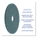 Cleaning Cloths | Boardwalk BWK4020GRE 20 in. Diameter Heavy-Duty Scrubbing Floor Pads - Green (5/Carton) image number 4