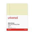  | Universal UNV22000 50-Sheets 8.5 in. x 11 in. Wide/Legal Rule Glue Top Pads - Canary-Yellow (1 Dozen) image number 2