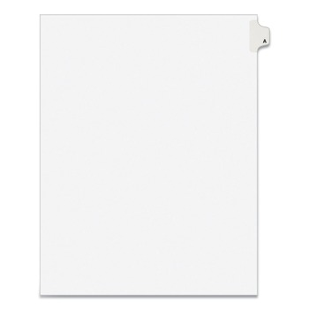Avery Avery Style Legal 26-Tab Side Tab A Preprinted Exhibit 11 in. x 8.5 in. Index Dividers - White (25/Pack)