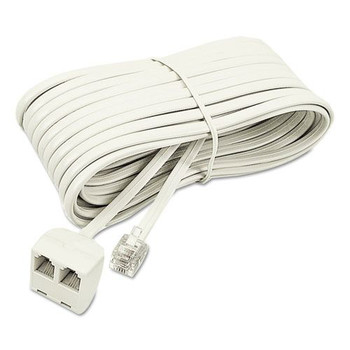 Softalk 25 ft. Plug/Dual Jack Telephone Extension Cord - Ivory