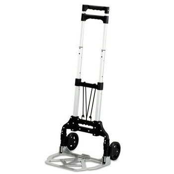 Safco 15.25 in. x 16 in. x 39 in. 110 lb Capacity Stow and Go Aluminum Cart