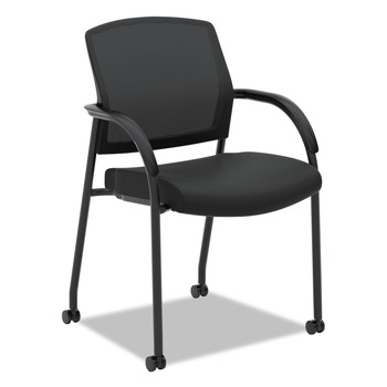 HON Lota Series Mesh Guest Side Chair, Black Fabric, Black Base
