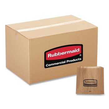 Rubbermaid Commercial 2.75 in. x 8.5 in. Waxed Napkin Receptacle Liners - Brown (250/Carton)