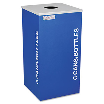 Ex-Cell Kaleidoscope Collection 24 Gallon Bottle/Can Recycling Receptacle - Royal Blue
