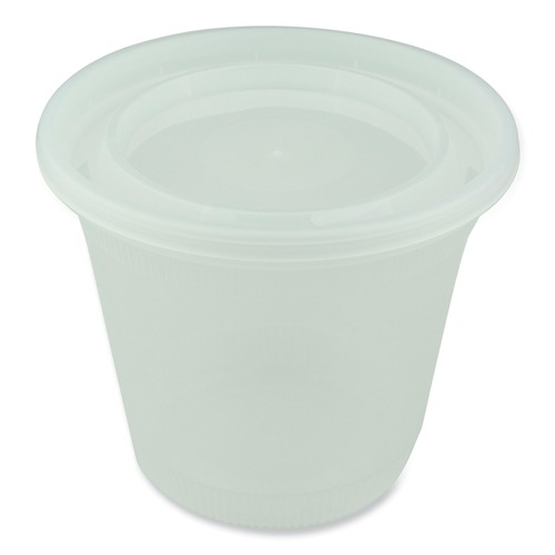 Food Trays, Containers, and Lids | Pactiv Corp. L8328 32 oz 5.5 x 5.5 x 4.9 Newspring DELItainer Plastic Microwavable Container - Clear (200/Carton) image number 0