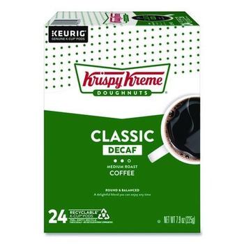 Krispy Kreme Doughnuts Classic Medium Roast Decaf Coffee K-Cups (24/Box)