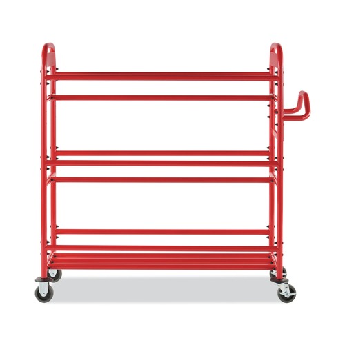 Office Jansan | Rubbermaid Commercial 2144269 57 in. x 18.5 in. x 55 in. 450 lb. Capacity Metal Tote Picking Cart - Red image number 0