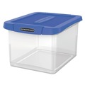 Office Jansan | Bankers Box 0086201 14 in. x 17.38 in. x 10.5 in. Letter/Legal Heavy Duty Plastic File Storage - Clear/Blue image number 1