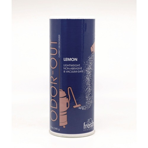 Cleaning & Janitorial Supplies | Fresh Products OOC-F-012I048M-22 12 oz. Shaker Can Odor-Out Rug/Room Deodorant - Lemon (12/Box) image number 0