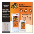 Office Jansan | Gorilla Glue 3034502 0.43 in. x 4 in. Hot Glue Sticks - Dries Clear (45/Pack) image number 3