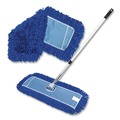 Mops | Gritt Commercial GRI17424T 24 in. x 5 in. 72 in. Silver Aluminum Handle Microfiber Dust Mop Set with Telescopic Handle - Blue (1-Kit) image number 2