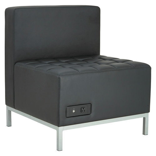  | Alera ALEQB8116P 26.38 in. x 26.38 in. x 30.5 in. QUB Series Powered Armless L Sectional - Black image number 0