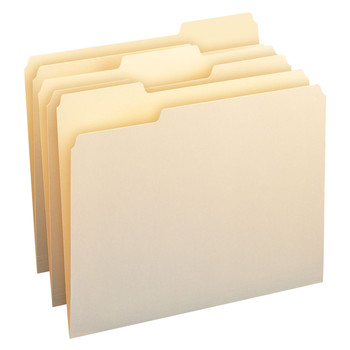 United Stationers 1/3 Top Tab 11 pt. Letter File Folders - Manila (24/Pack)