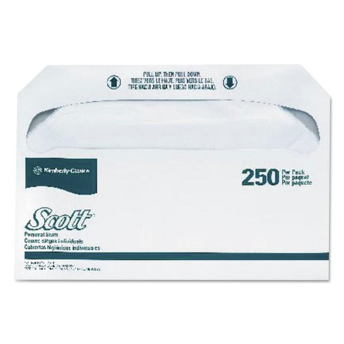 New Year New Savings! Save $25 off $150 | Scott 39000 14.5 in. x 17 in. Personal Seats Toilet Covers - White (20/Carton) image number 0