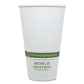 Cups and Lids | World Centric CU-PA-16D 16 oz. Double Wall Paper Hot Cups - White (600/Carton) image number 0