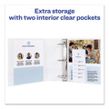 Office Jansan | Avery 05806 1 in. Capacity 8.5 x 5.5 Economy View Binder with 3 Round Rings - White image number 3