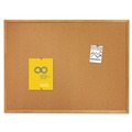 Office Jansan | Quartet 303 36 in. x 24 in. Classic Series Cork Bulletin Board - Tan Surface, Oak Fiberboard Frame image number 0