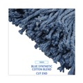 Mops | Boardwalk BWK2020B No. 20 Cut-End Cotton/Synthetic Fiber Standard Mop Head - Blue (12/Carton) image number 5