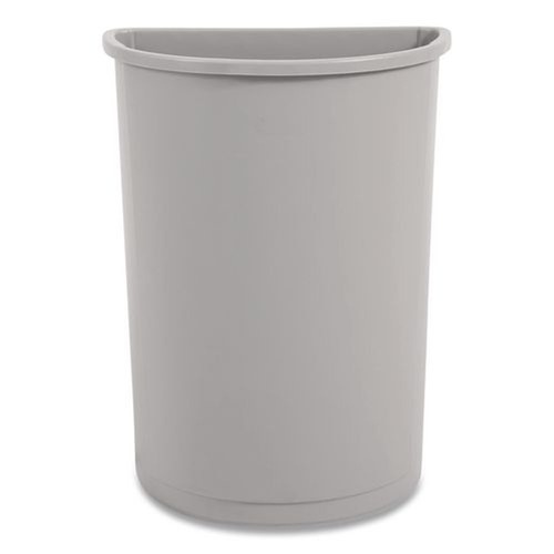 Trash & Waste Bins | Rubbermaid Commercial FG352000GRAY 21 Gallon Plastic Half-Round Untouchable Waste Container - Gray image number 0