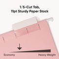 Office Jansan | Smead 64066 Letter Size 1/5-Cut Tabs Colored Hanging File Folders - Pink (25/Box) image number 3