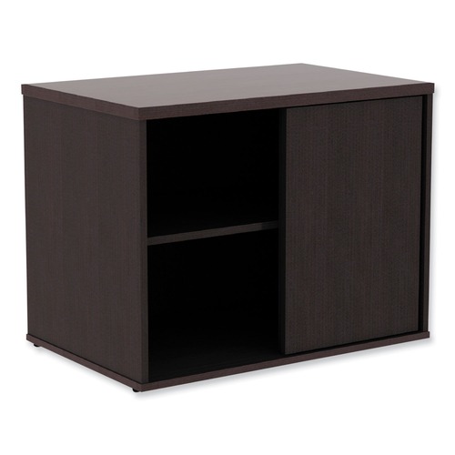 Office Filing Cabinets & Shelves | Alera ALELS593020ES Open Office 29-1/2 in. x 19-1/8 in. x 22-7/8 in. Low Storage Cabinet Credenza - Espresso image number 0