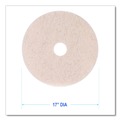 Cleaning & Janitorial Accessories | Boardwalk BWK4017NHE 17 in. Diameter Natural Hog Hair Burnishing Floor Pads - Tan (5/Carton) image number 6