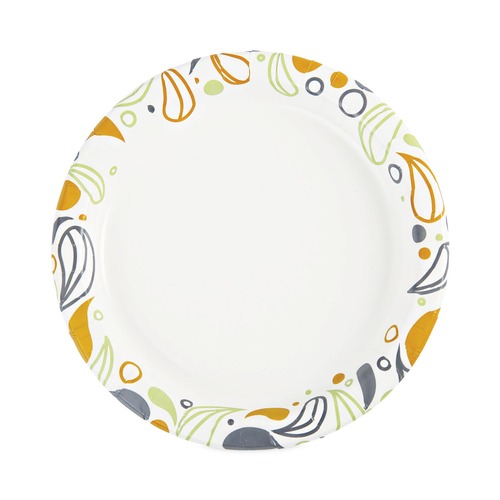 Labor Day Sale! Save $30 off $199! | Boardwalk BWKDEER9PLT 9 in. Diameter Coated/Soak Proof Deerfield Printed Paper Plates - Multicolor (125/Pack, 8 Packs/Carton) image number 0