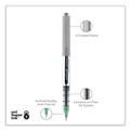 Pens | uni-ball 60386 Fine 0.7 mm VISION Stick Roller Ball Pen - Green Ink, Silver/Green/Clear Barrel (1-Dozen) image number 3