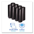 Trash Bags | Boardwalk H5645TKKR01 23 Gallon 0.9 mil 28 in. x 45 in. Perforated Roll Linear Low Density Can Liners - Black (25 Bags/Roll, 8 Rolls/Carton) image number 4